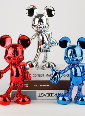 轻奢酒柜卡通米奇摆件桌面公仔手网红家居客厅玄关电视柜装饰品