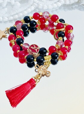 ch国拟手链美利坚法联印象周边五常拟人水晶双圈饰品ch美ch瓷手工