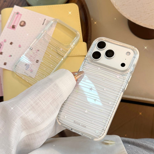 AceCase简约ins风线条星星iPhone16苹果17promax适用15手机壳14透明12清新13防摔11