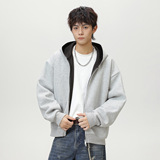 连帽卫衣秋季款运动帽衫短宽廓形夹克外套RMW3950-P71控118，男装夹克，电商A362