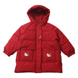 女小童中长款棉服冬季女连帽加厚保暖冬装小女孩卡通棉衣外套P108，童装棉衣，祺妙童装