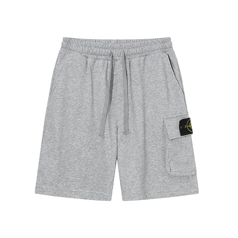 Cross-Border Stone-Patterned Micro-Label Compass Logo Casual Pocket Shorts Functional Sports Drawstring Casual Solid Col foto 4
