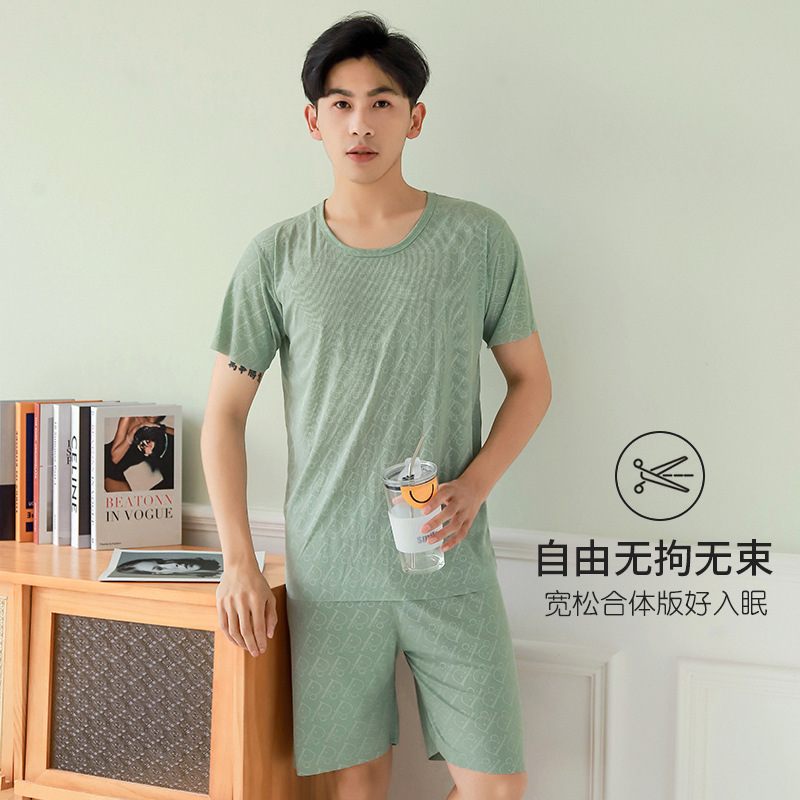 春夏季冰丝睡衣男情侣2022年夏季