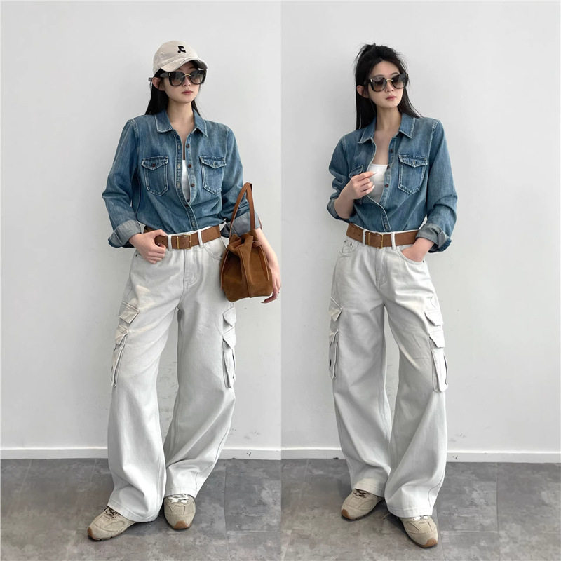 裤型超绝！100新疆棉美式复古多口袋显瘦窄版阔腿工装休闲裤女春,女装/女士精品,休闲裤,淘宝优惠券,粉丝福利购,淘宝优惠卷