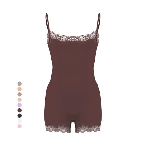 SKIM*同款塑身衣Lace sexy Bodysuit性感蕾丝花边吊带塑身连体衣