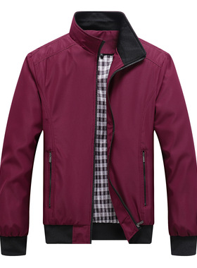 fashion spring Men's Coat Slim Down Jackets 拉链男薄立领夹克