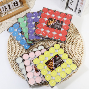 厂家清仓铝壳圆形茶蜡小白蜡情人节求婚摆酒店煮茶无烟火漆小蜡烛