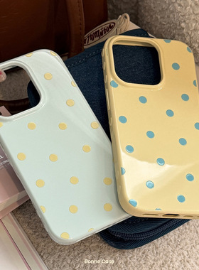 TAN｜小清新波点苹果17手机壳iphone16pro max适用15手机保护壳ins简约硬壳