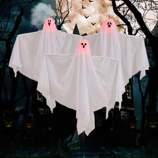 万圣节幽灵挂件密室鬼屋场地布置道具恐怖挂饰吊饰白色小吊鬼