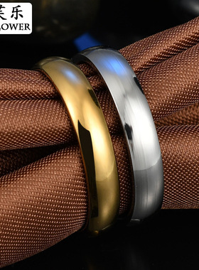 跨境热销欧美流行戒指 4MM球面光面戒指内圈刻字情侣指环节日礼物