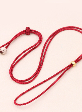 平安扣项链绳免编戒指黄金大孔吊坠挂件绳星月菩提珠圆环挂脖绳子