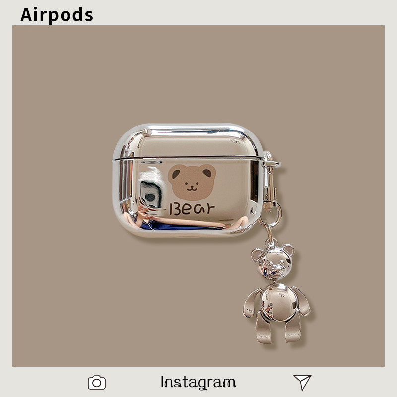 可爱韩国小熊适用airpods4保护套二3pro2苹果蓝牙耳机壳女