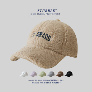 胡茬实业有限公司秋冬加厚保暖羊羔绒棒球帽韩系百搭鸭舌帽女同款