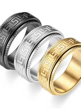 钛钢戒指压抗焦虑旋转动