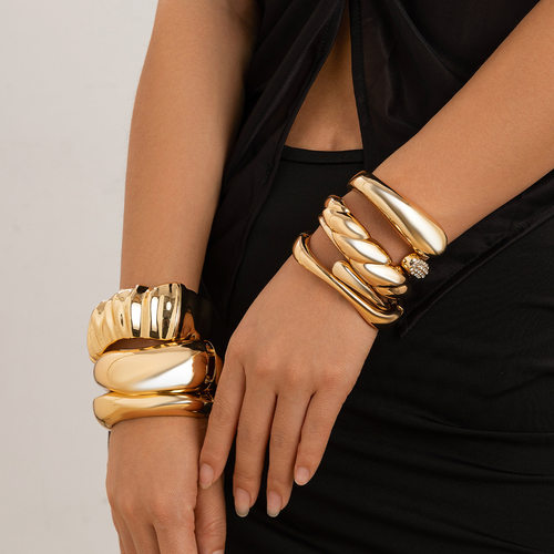 fashion punk hiphop wide open bangles bracelet women jewelry