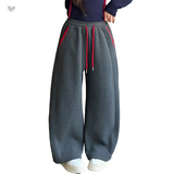 女童2025年冬季新款袋口花边缝线糯米裤女大童加厚保暖拼接弯刀裤，童装裤子，祺儿童装