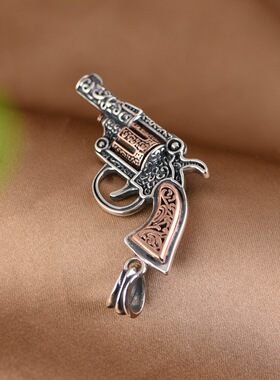 左轮银吊坠925银高街小众男款