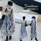 女童夏款吊带连衣裙儿童海边度假长款裙子女大童夏装级感沙滩裙，商品下架区，祺儿童装