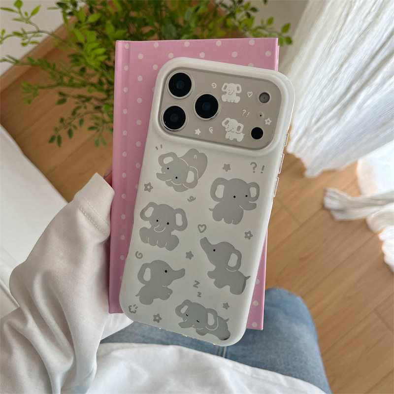 韩系软萌可爱镂空小象iPhone18