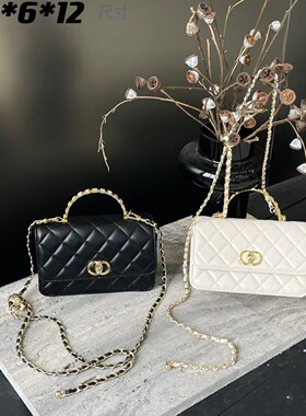 轻奢新款小众经典菱格手提链条肩斜挎包时尚百搭小方包女包