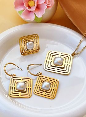 外贸珍珠项链美宸钛钢女