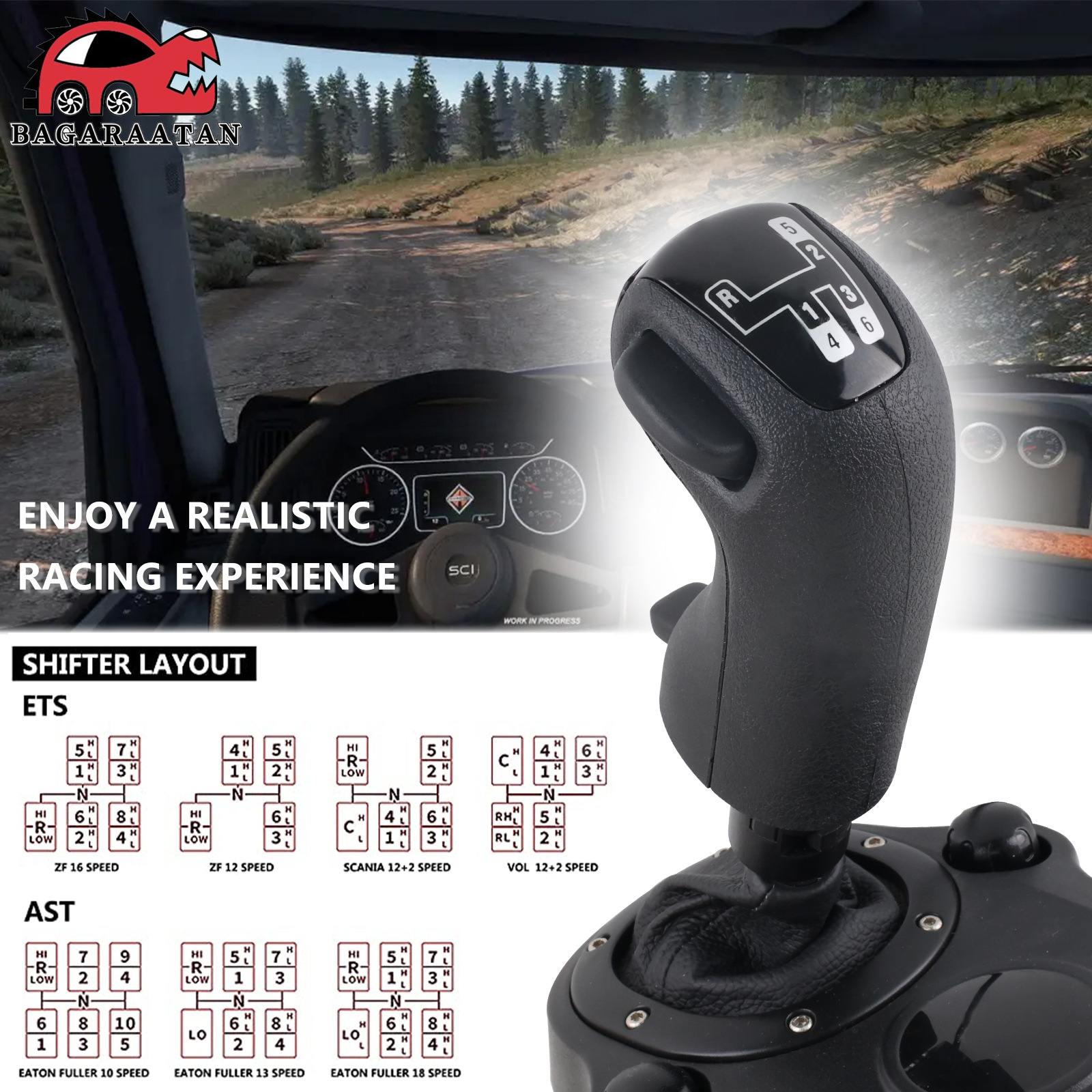 适用G923 G29 G27 TH8A ETS2和ATS斯堪卡车USB模拟欧卡二排挡杆