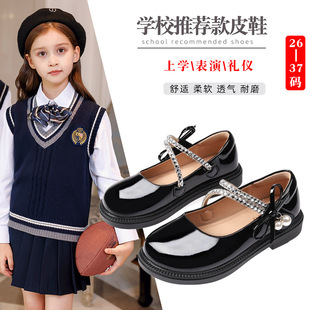 儿童皮鞋2025秋季新品软底小女孩中大童学院风女童公主学生表演鞋