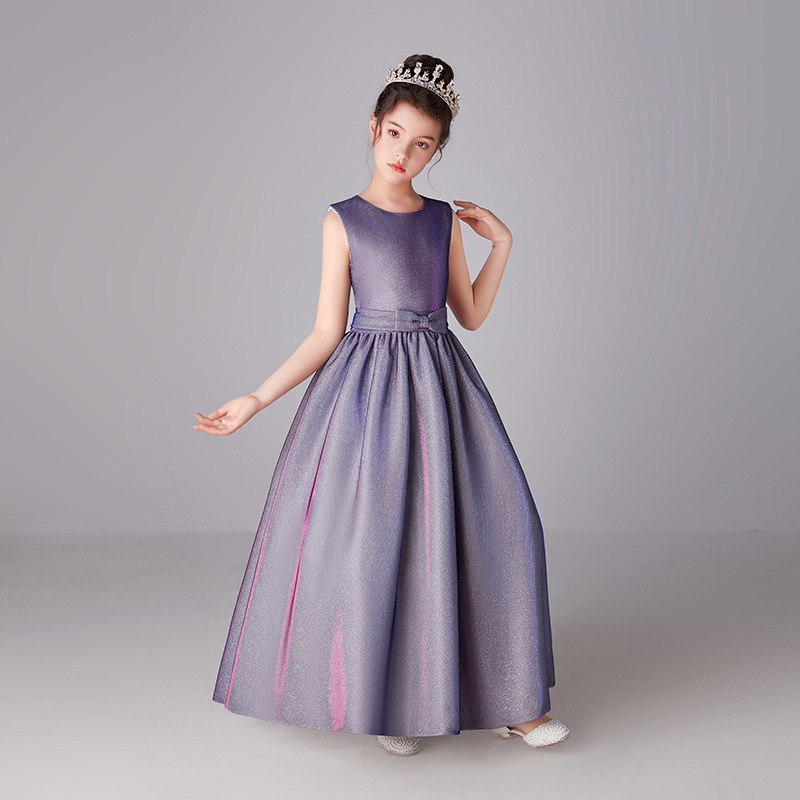 儿童演出服钢琴演奏礼服女童端长款小提琴表演公主裙主持人走秀