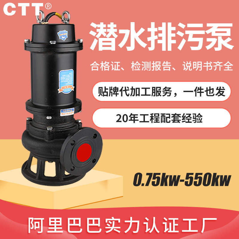 大型排污泵工程污水泵 建筑工地市政工程15kw排污处理潜水泵厂家