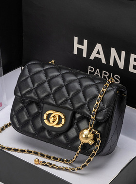 轻奢真皮女包小香风方胖子菱格链条包时尚百搭肩斜挎经典级感包