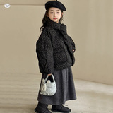 女童碎花棉服2025年冬季新款中大儿童短款面包服休闲加厚棉衣外套，童装棉衣，祺儿童装