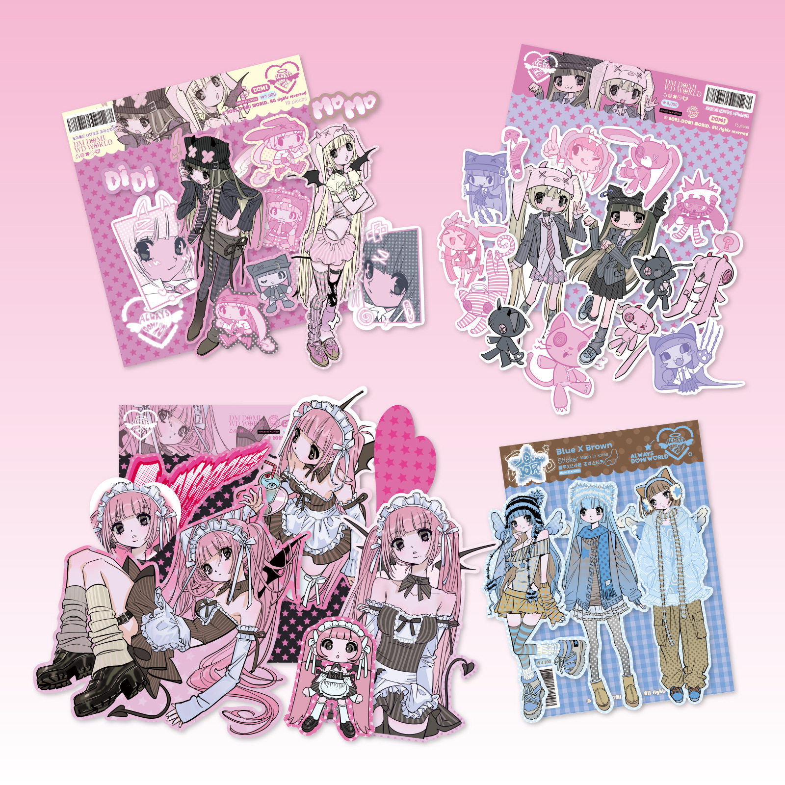 上岸domi贴纸包新款恶魔女仆人物甜亚风diy装饰素材甜酷韩国平替,包装,包装胶带,淘宝优惠券,粉丝福利购,淘宝优惠卷