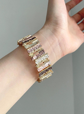 韩国新款不规则拼接弹力手链时尚小众个性手环轻奢高级感百搭手饰