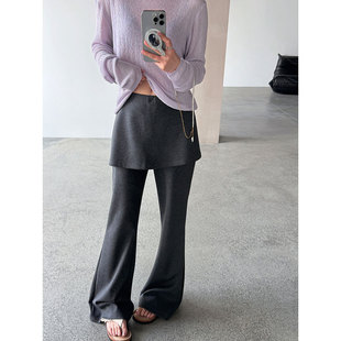 女腰显瘦遮胯长裤 开叉假两件屁帘微喇裤 主推夏款 182 王专辑