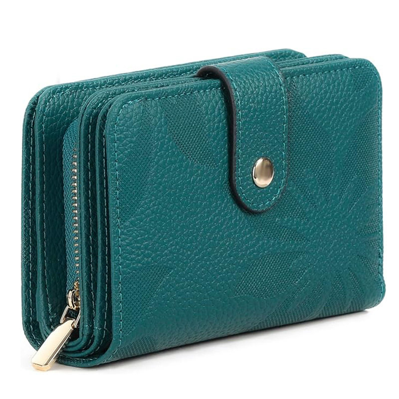 GAEKEAO新款女士短款钱包简约零钱包压花拉链多卡位钱夹厂家现货