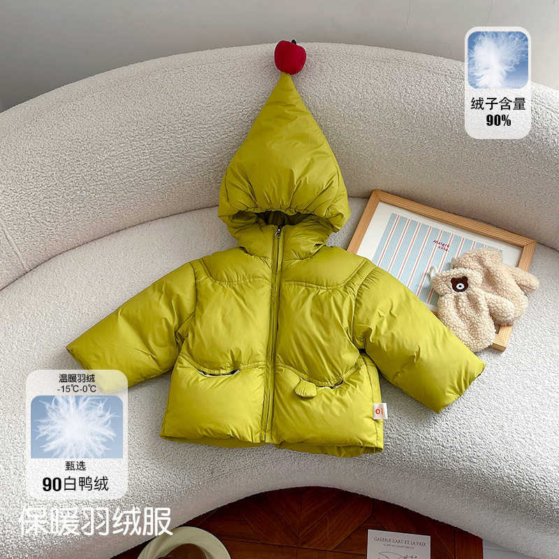 女童超软儒羽绒服国标90白鸭绒