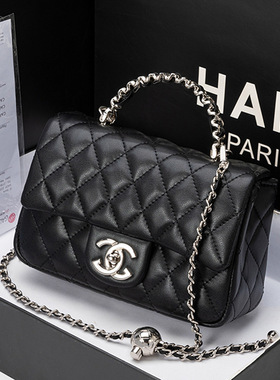 品牌轻奢女士菱格链条手提包新款潮小香风肩包经典斜挎包女包