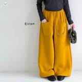 女童秋冬加绒卫裤2025新款刺绣阔腿裤中大童休闲直筒裤设计感长裤，童装裤子，祺儿童装