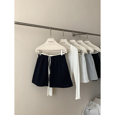 拼色腰头半身裙春里衬A短裙甜美