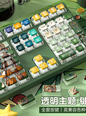 ASA度PBT热升华布丁个性卡通主题侧透明水晶透光机械键盘键帽
