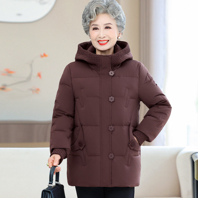 中老年妈妈冬季2025棉袄加厚时尚新款棉衣女款羽绒棉服中长款外套