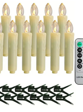 Christmas candle遥控定时圣诞树布置装饰氛围灯圣诞节带夹子蜡烛