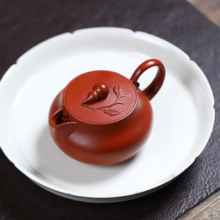 福禄宝灯紫砂壶宜兴朱泥手工葫芦纽泡茶壶送长辈中式泡茶壶120ml