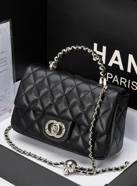 轻奢真皮包包菱格链条包手提包潮小香风肩包经典时尚斜挎包女包