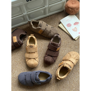 2026春季新款厚底百搭毛毛双魔术贴鞋潮ins爆款女鞋子