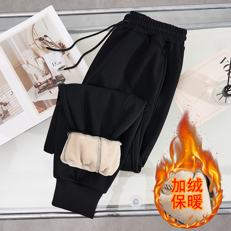 胖妈妈300斤加绒厚款高腰弹力冬季棉裤子外穿超肥束脚裤秋冬显瘦