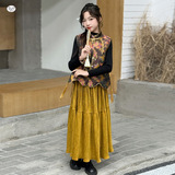 女童2025年冬季新款刺绣年服三件套女大童民族风中式盘扣复古唐装，童装外套，祺儿童装