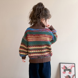 女童毛衣秋冬加厚2025新款儿童冬季打底上衣小女孩洋气百搭毛线衣，童装毛衣，祺妙童装