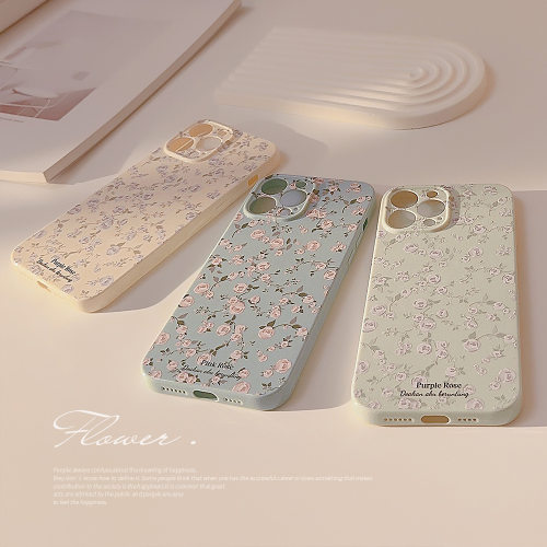 韩系复古碎花iphone15苹果手机壳17原创11硅胶12软14promax适用16