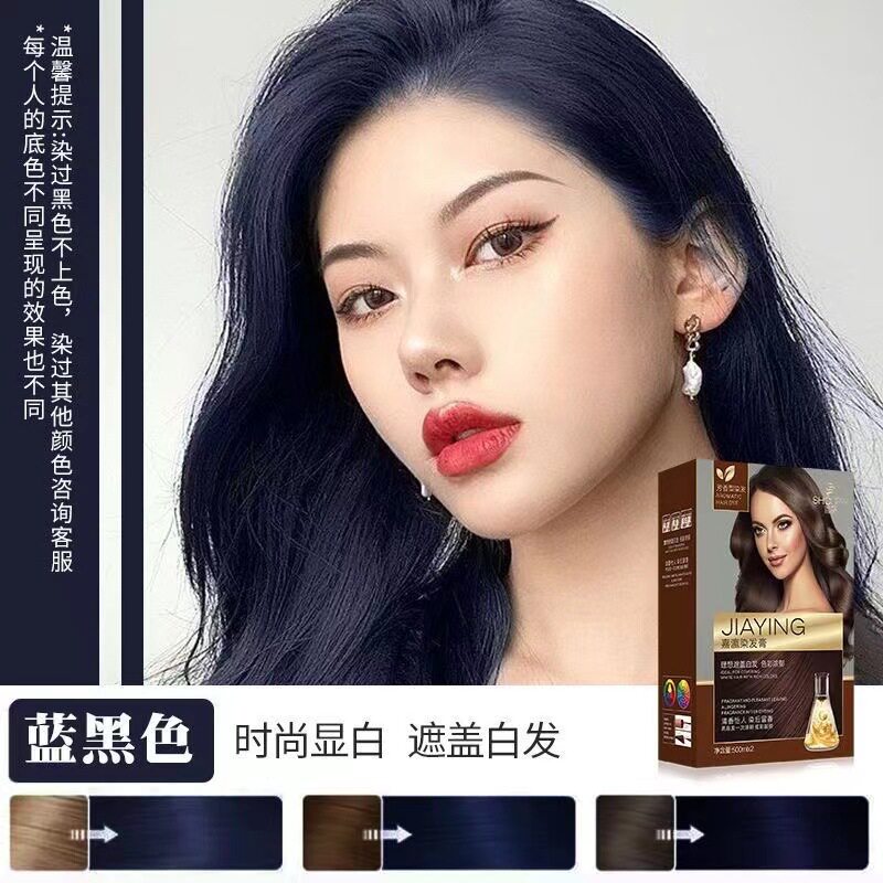彩色染发剂1000ML大容量栗棕色染发剂多段色蓝黑色盖白染发理发店